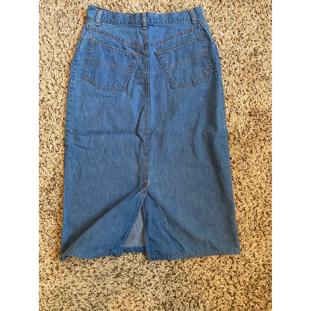 Vintage Ralph Lauren Denim Maxi Skirt Womens 10/12 Blue High Waist Cotton USA - Picture 3 of 8